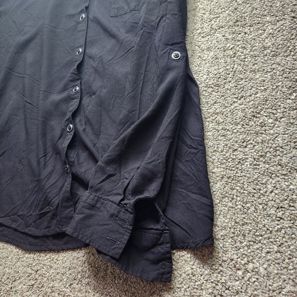 White Stag X Large Black button up long sleeve Soot Front Pocket Business Casual - Picture 7 of 11